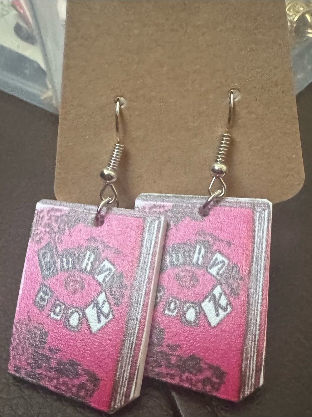 NWT Pink Mean Girls Burn Book Dangle Earrings